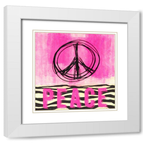 Sketch Peace White Modern Wood Framed Art Print with Double Matting by Greene, Taylor