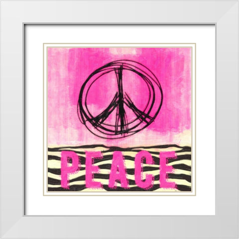 Sketch Peace White Modern Wood Framed Art Print with Double Matting by Greene, Taylor
