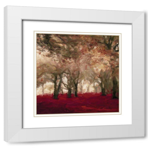 Crimson Forest Floor A White Modern Wood Framed Art Print with Double Matting by Greene, Taylor