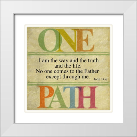 One Path White Modern Wood Framed Art Print with Double Matting by Greene, Taylor