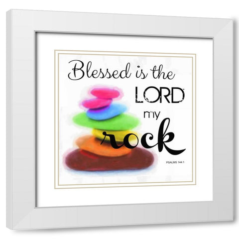 Blessed Is The Lord White Modern Wood Framed Art Print with Double Matting by Greene, Taylor