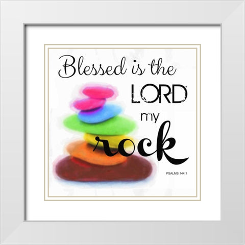 Blessed Is The Lord White Modern Wood Framed Art Print with Double Matting by Greene, Taylor