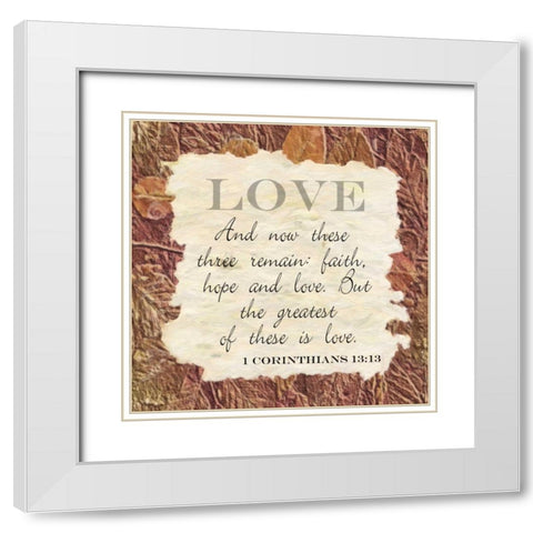 Love ver 2 White Modern Wood Framed Art Print with Double Matting by Greene, Taylor