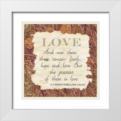Love ver 2 White Modern Wood Framed Art Print with Double Matting by Greene, Taylor