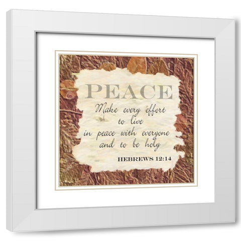 Peace ver 2 White Modern Wood Framed Art Print with Double Matting by Greene, Taylor