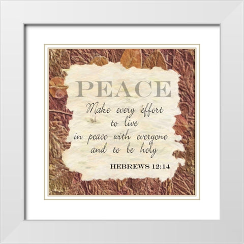 Peace ver 2 White Modern Wood Framed Art Print with Double Matting by Greene, Taylor