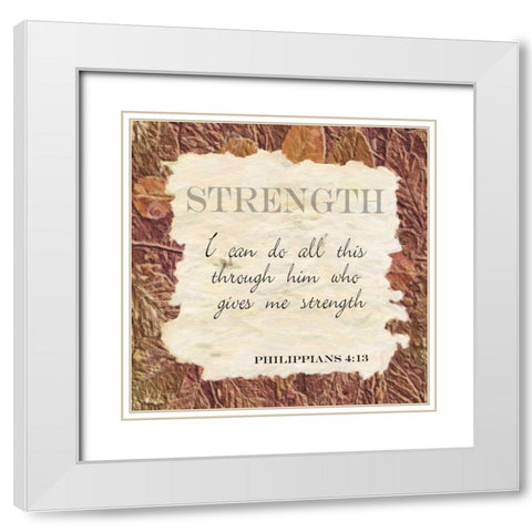 Strength ver B White Modern Wood Framed Art Print with Double Matting by Greene, Taylor