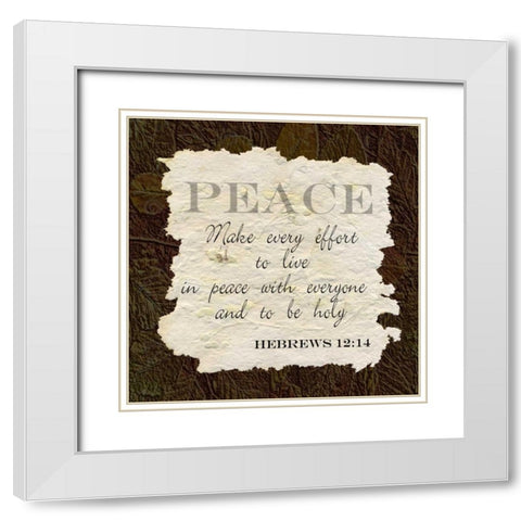 Peace White Modern Wood Framed Art Print with Double Matting by Greene, Taylor