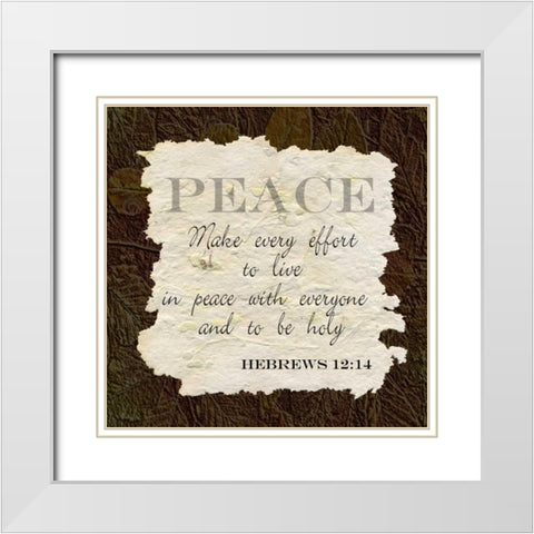 Peace White Modern Wood Framed Art Print with Double Matting by Greene, Taylor