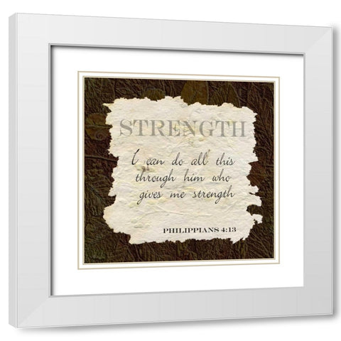 Strength White Modern Wood Framed Art Print with Double Matting by Greene, Taylor