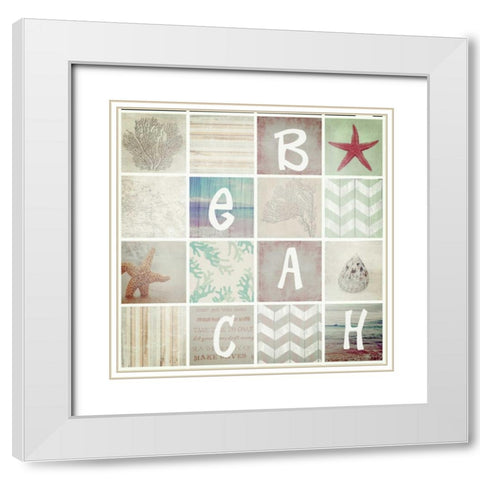 Neutral Beach White Modern Wood Framed Art Print with Double Matting by Greene, Taylor