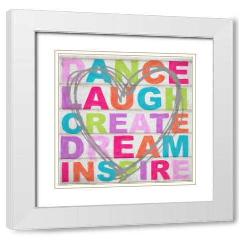 Dance Laugh White Modern Wood Framed Art Print with Double Matting by Greene, Taylor
