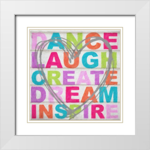 Dance Laugh White Modern Wood Framed Art Print with Double Matting by Greene, Taylor