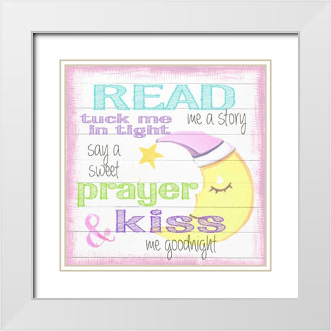 Read Me A Story White Modern Wood Framed Art Print with Double Matting by Greene, Taylor