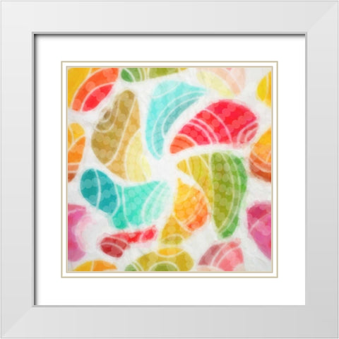 Floral Swril White Modern Wood Framed Art Print with Double Matting by Greene, Taylor