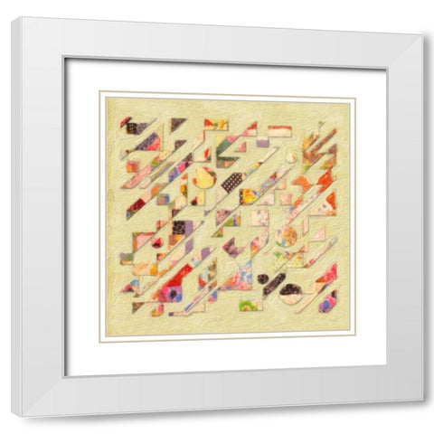 Abstract Quilt I White Modern Wood Framed Art Print with Double Matting by Greene, Taylor