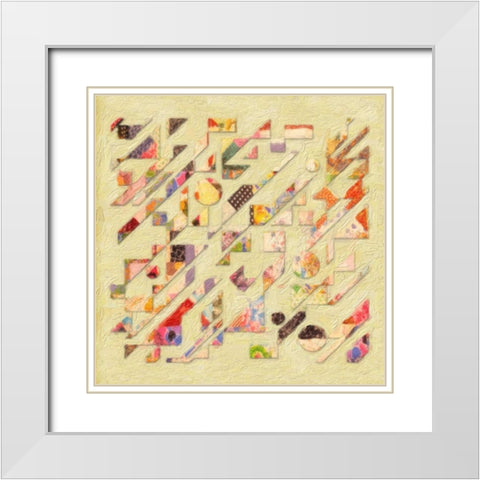 Abstract Quilt I White Modern Wood Framed Art Print with Double Matting by Greene, Taylor