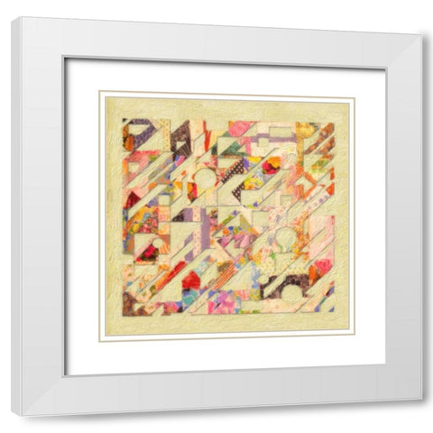 Abstract Quilt II White Modern Wood Framed Art Print with Double Matting by Greene, Taylor