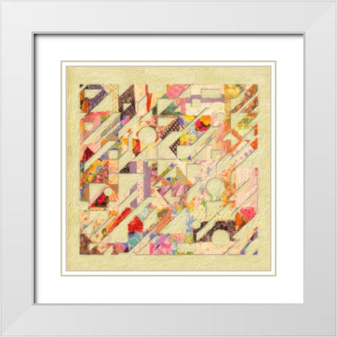 Abstract Quilt II White Modern Wood Framed Art Print with Double Matting by Greene, Taylor