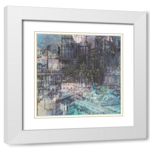 City Madness I White Modern Wood Framed Art Print with Double Matting by Greene, Taylor