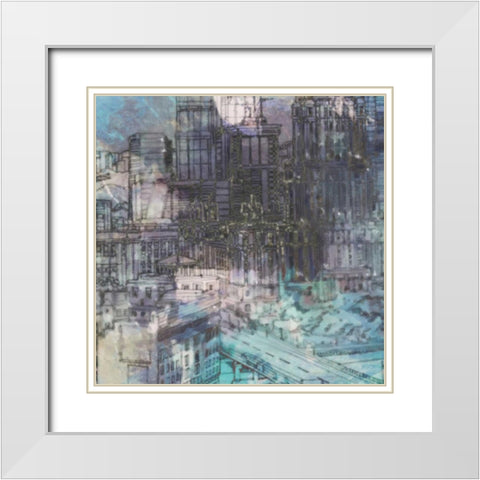 City Madness I White Modern Wood Framed Art Print with Double Matting by Greene, Taylor