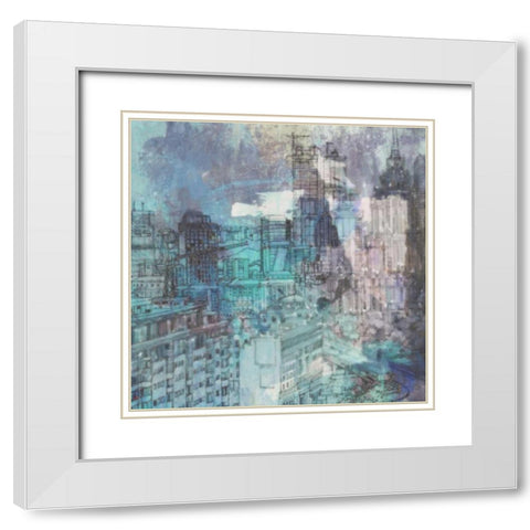 City Madness II White Modern Wood Framed Art Print with Double Matting by Greene, Taylor
