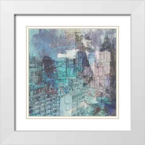City Madness II White Modern Wood Framed Art Print with Double Matting by Greene, Taylor