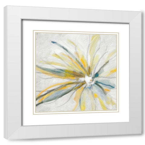 Contempo Daisy White Modern Wood Framed Art Print with Double Matting by Greene, Taylor