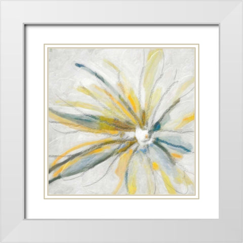 Contempo Daisy White Modern Wood Framed Art Print with Double Matting by Greene, Taylor