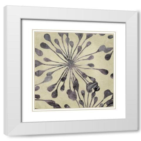 Floral Burst II White Modern Wood Framed Art Print with Double Matting by Greene, Taylor