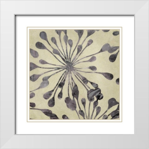 Floral Burst II White Modern Wood Framed Art Print with Double Matting by Greene, Taylor