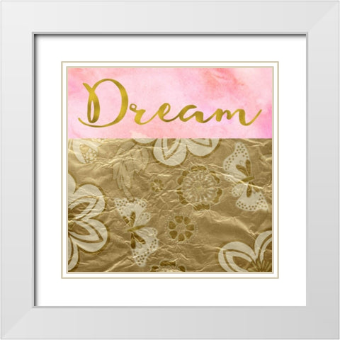 Dream Golden Flowers White Modern Wood Framed Art Print with Double Matting by Greene, Taylor