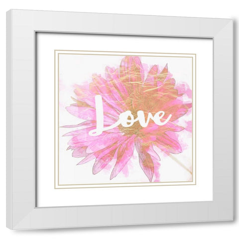 Love Daisy White Modern Wood Framed Art Print with Double Matting by Greene, Taylor