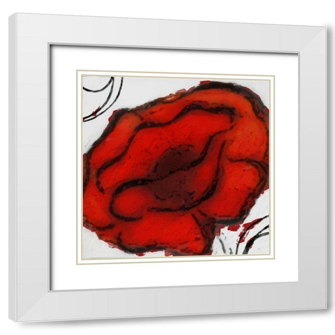 Contempo Poppy 1 White Modern Wood Framed Art Print with Double Matting by Greene, Taylor