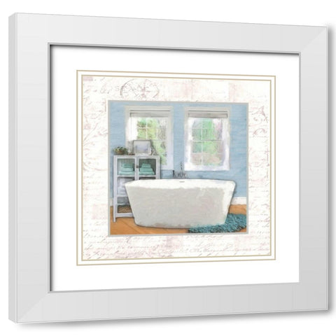 Modern Bath II White Modern Wood Framed Art Print with Double Matting by Greene, Taylor