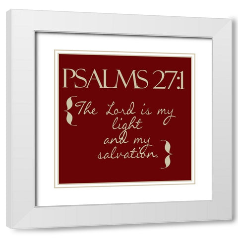 Psalms 27-1 Red White Modern Wood Framed Art Print with Double Matting by Greene, Taylor