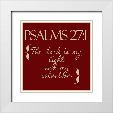 Psalms 27-1 Red White Modern Wood Framed Art Print with Double Matting by Greene, Taylor