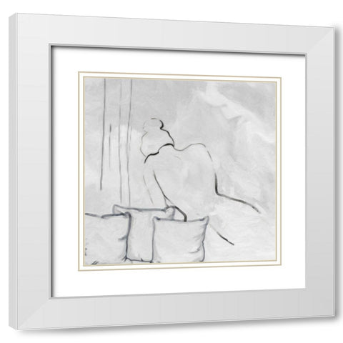Relax I White Modern Wood Framed Art Print with Double Matting by Greene, Taylor