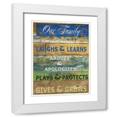 Our Family Cools White Modern Wood Framed Art Print with Double Matting by Greene, Taylor