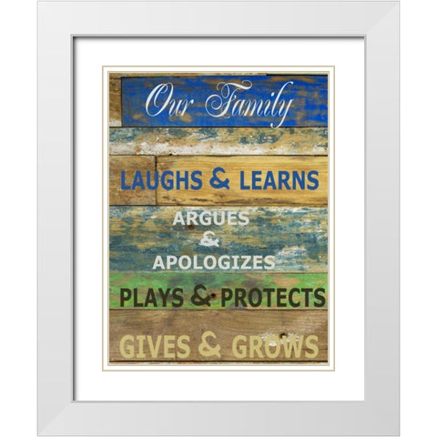 Our Family Cools White Modern Wood Framed Art Print with Double Matting by Greene, Taylor