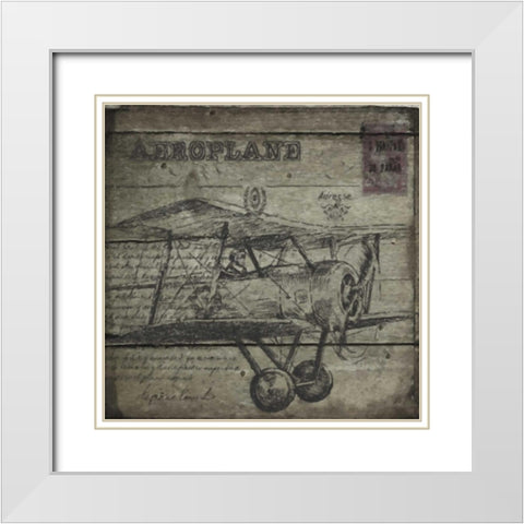 Vintage  Aeroplane White Modern Wood Framed Art Print with Double Matting by Greene, Taylor