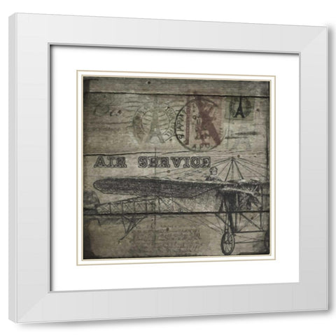 VINTAGE AIR SERVICE White Modern Wood Framed Art Print with Double Matting by Greene, Taylor