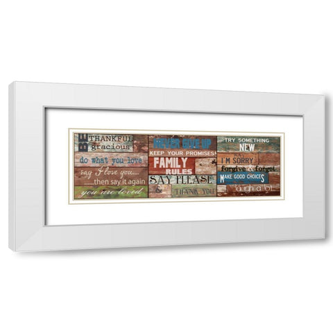 Rustic Rules A White Modern Wood Framed Art Print with Double Matting by Greene, Taylor