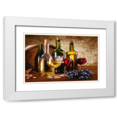 Wine I White Modern Wood Framed Art Print with Double Matting by Greene, Taylor