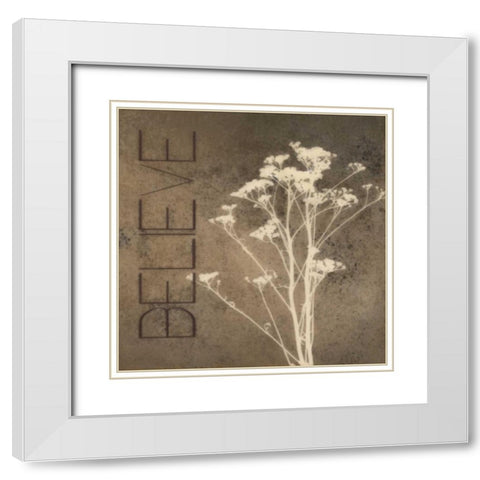 Believe Silhouette White Modern Wood Framed Art Print with Double Matting by Greene, Taylor