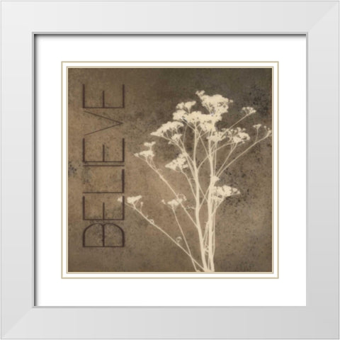 Believe Silhouette White Modern Wood Framed Art Print with Double Matting by Greene, Taylor