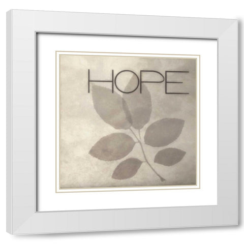 Hope Silhouette White Modern Wood Framed Art Print with Double Matting by Greene, Taylor