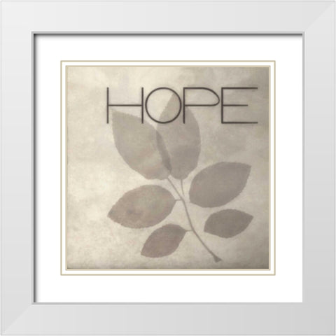 Hope Silhouette White Modern Wood Framed Art Print with Double Matting by Greene, Taylor