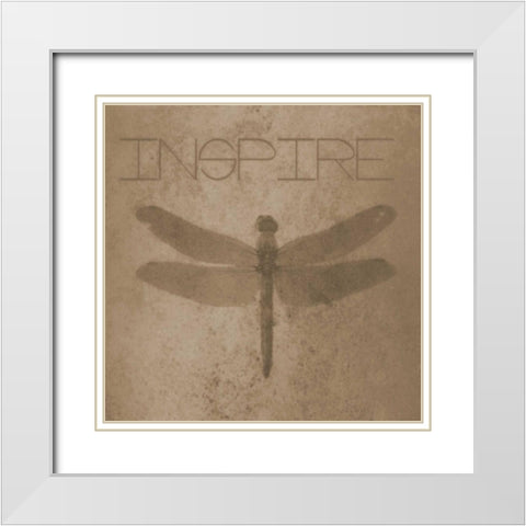 Inspire Silhouette White Modern Wood Framed Art Print with Double Matting by Greene, Taylor