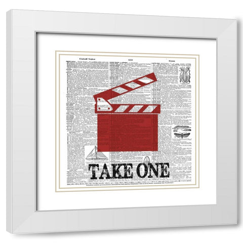 TAKE ONE 2 White Modern Wood Framed Art Print with Double Matting by Greene, Taylor